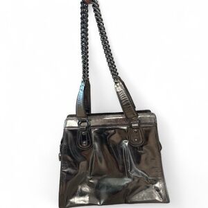 MaxMara Shiny Silver Shoulder Tote